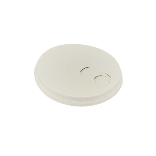 Tapa plana con agujero blanca de papel para vaso 12-16 oz