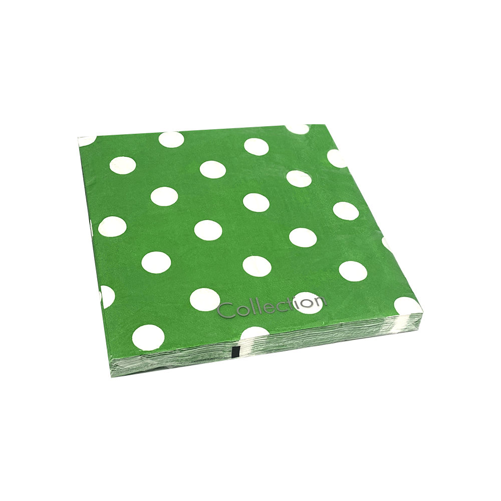 servilletas de lunares verdes de papel para fiestas